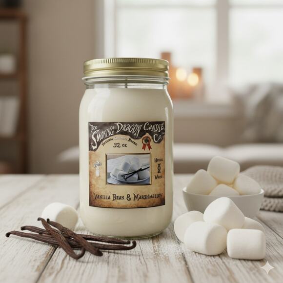 The Smoking Dragon Candle Co Other - Vanilla Bean & Marshmallow - 32 oz Coconut Wax Candle